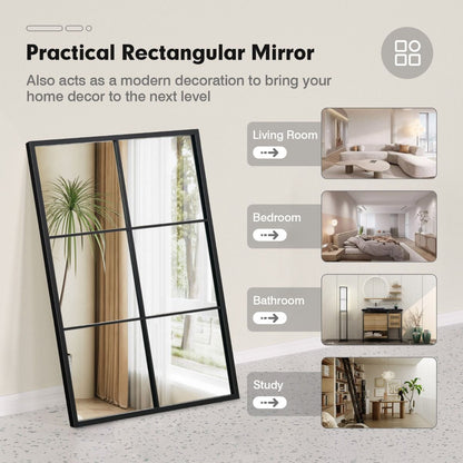 "Modern Metal Frame Wall Mirror - Large Rectangle"