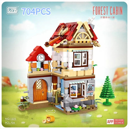 709 Pcs+Loz MINI Blocks/Loques Funny Folding Toys Forest Cabin/Dwarf Huf Model Diy Toys for Kids Office Exhibition Small Toys