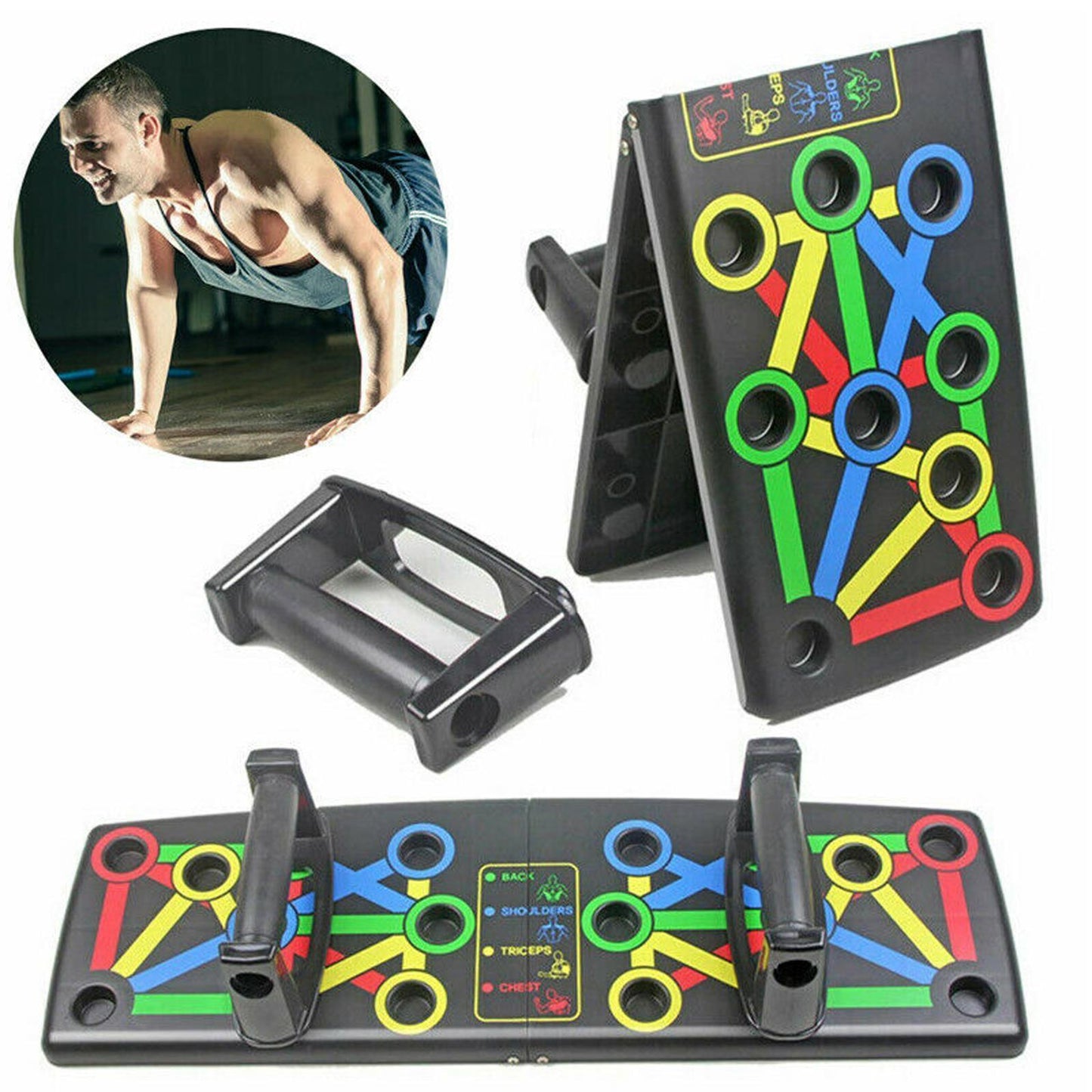 "Ultimate 14-in-1 Foldable Push Up Board for Total Body Fitness Workout"