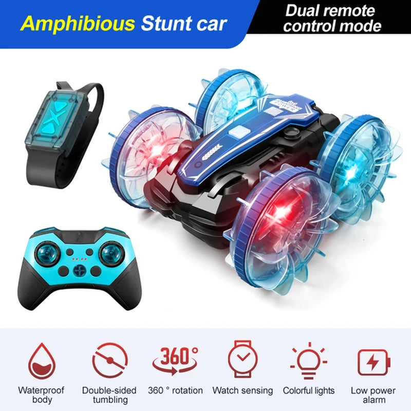 Amphibious RC Car Remote Control Stunt Car Vehicle Double-Sided Flip Driving Drift Rc Cars Outdoor Toys for Boys Children'S Gift