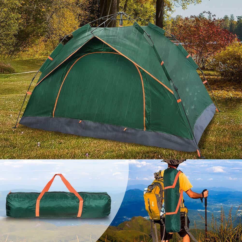 2-3 Man Automatic Instant Double Layer Pop up Camping Tent Waterproof Outdoor UK