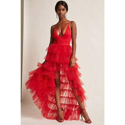 Sheer Mesh Tulle Tutu Pleated Maxi Dress - Perfect for Parties and Beach Cover-ups!