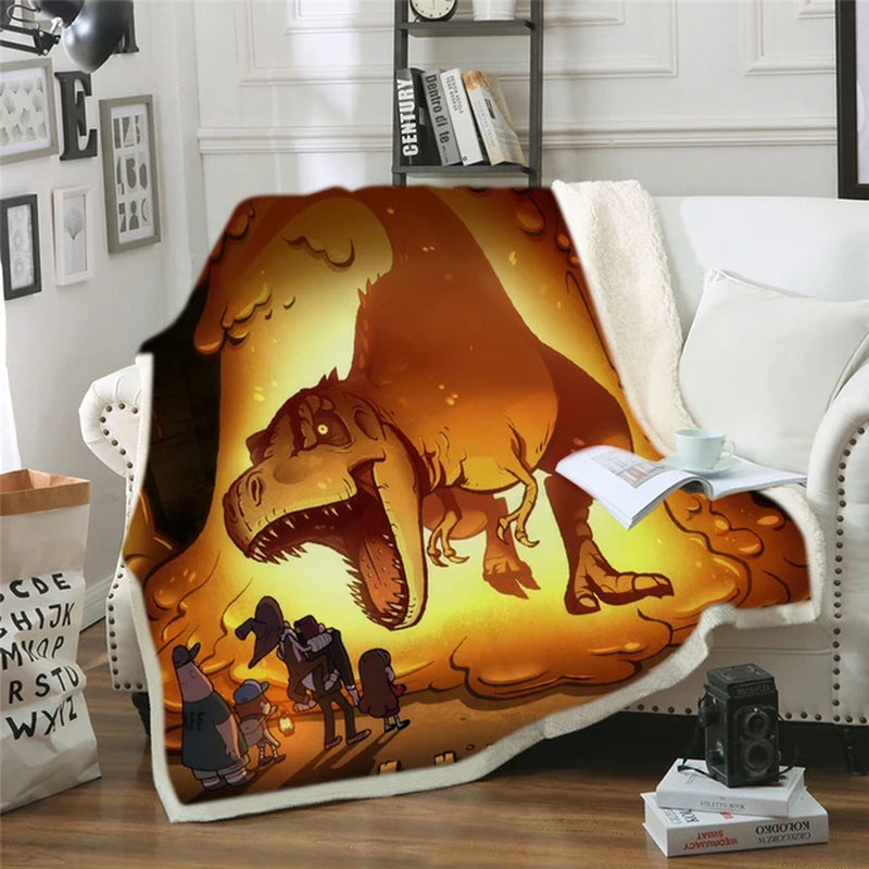 Cartoon Dinosaur Blankets Throw Nap Blankets Bedding Sheet Sofa Cover 150X200Cm for Couch Travel Home on Car Crib Plane Cobertor