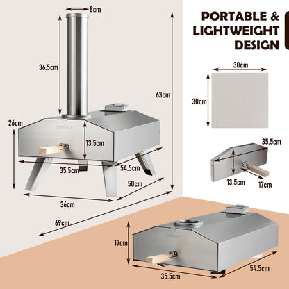 "Portable Stainless Steel Pizza Oven: Perfect for Outdoor Adventures!"