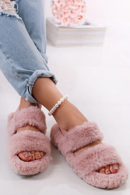 Fluffy Faux Fur Sliders: Cozy Comfort for Women