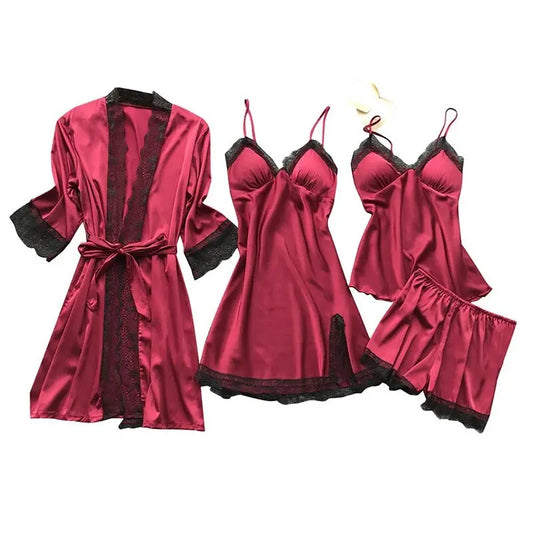 Luxurious Silk Lace Nightwear Set for Women