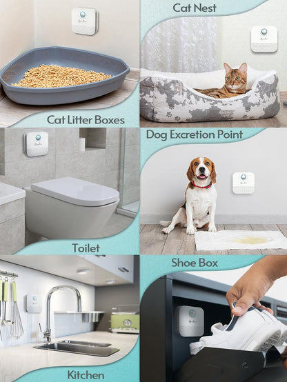 "Downypaws 4000Mah Smart Cat Odor Purifier: Because Even Cats Deserve Fresh Air in Their Bathroom!"