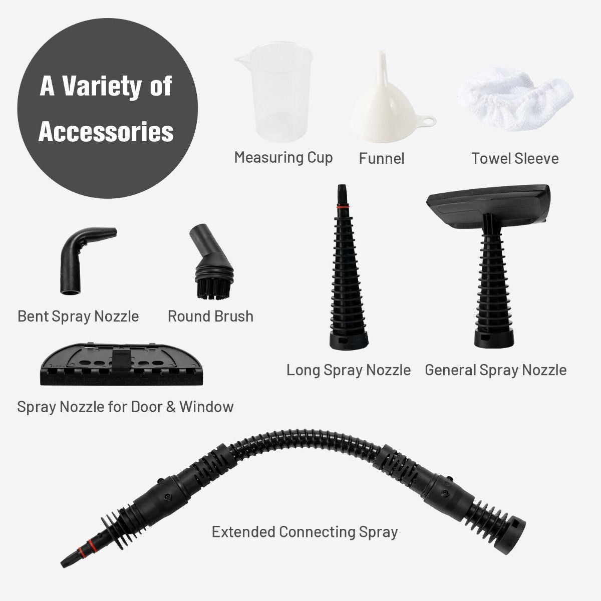 "Ultimate Steam Cleaning Kit: 9 Accessories Included!"