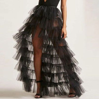 Sheer Mesh Tulle Tutu Pleated Maxi Dress - Perfect for Parties and Beach Cover-ups!