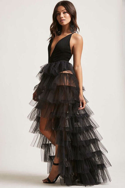 Sheer Mesh Tulle Tutu Pleated Maxi Dress - Perfect for Parties and Beach Cover-ups!