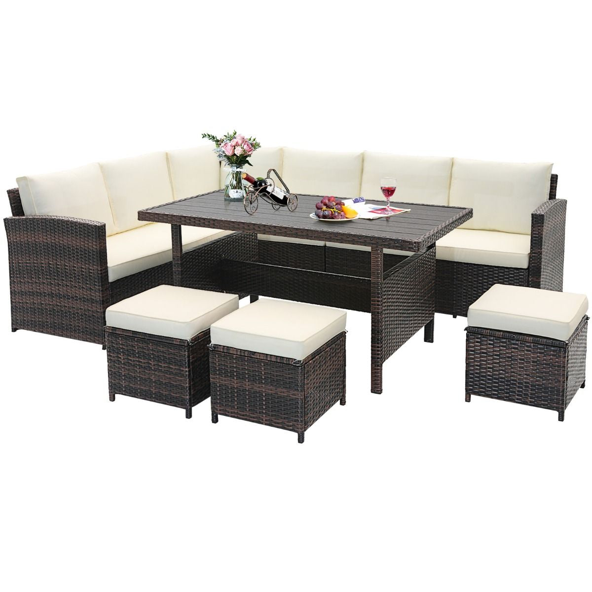 "7-Piece Wicker Patio Furniture Set for Ultimate Outdoor Relaxation"