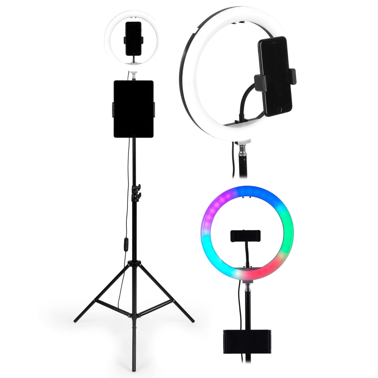 "Intempo Selfie Light Stand with Adjustable Height and Foldable Design"