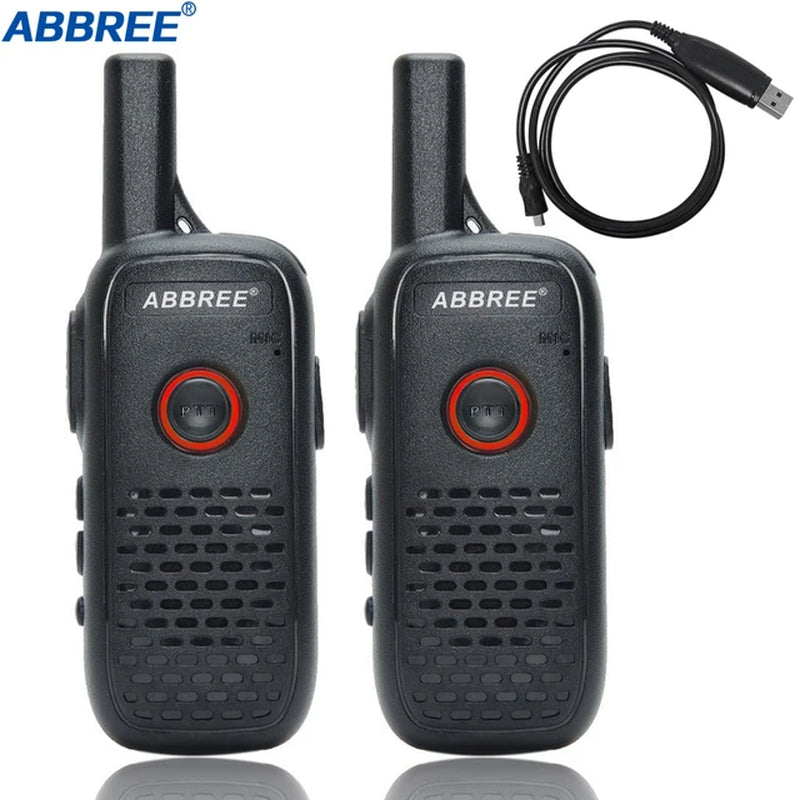 2PCS  AR-Q2 Mini Walkie Talkie Professional Handy VOX USB Charge UHF 400-470 Mhz Two Way Radio Comunicador