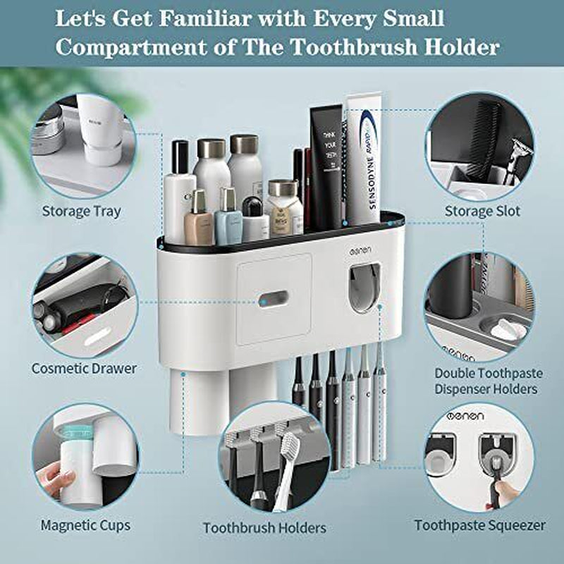 "Double Toothbrush Holder - Wall Mounted Organizer"