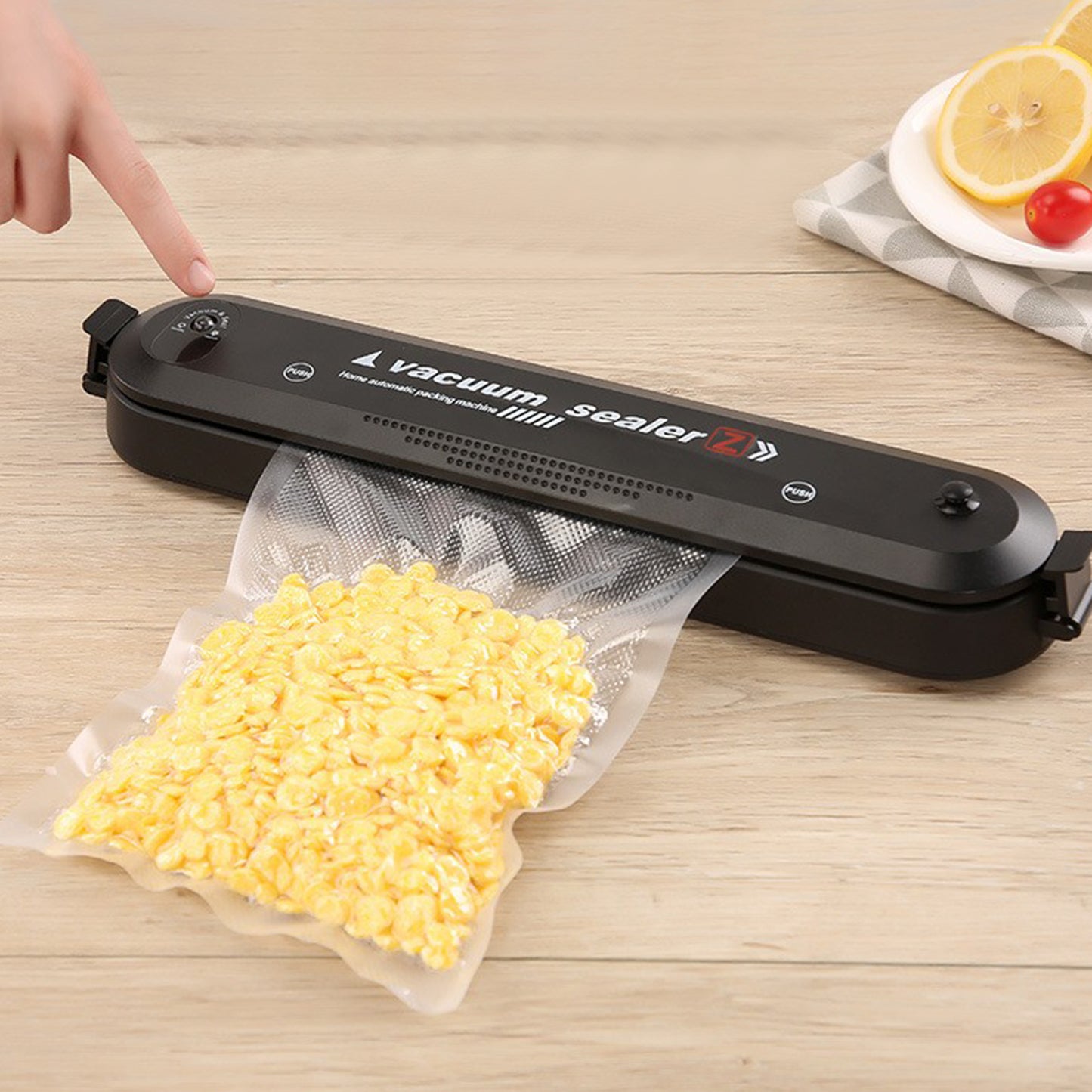 "Automatic Vacuum Food Sealer with 60 Bags Included"