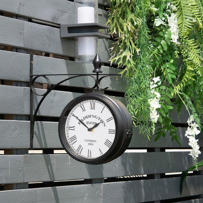 "Rustic Double-Sided Wall Clock - Perfect for Indoor and Outdoor Décor"