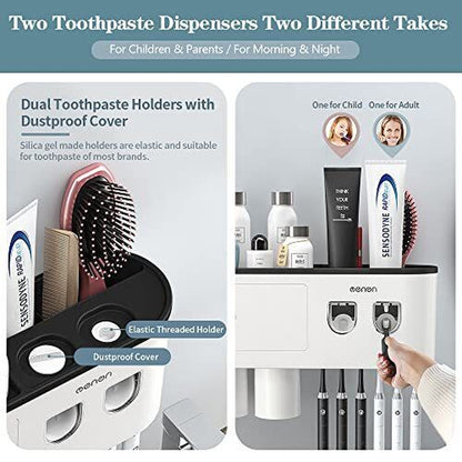 "Double Toothbrush Holder - Wall Mounted Organizer"