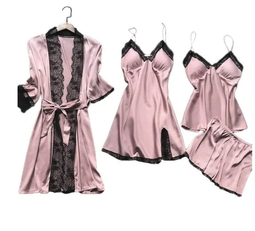 Luxurious Silk Lace Nightwear Set for Women