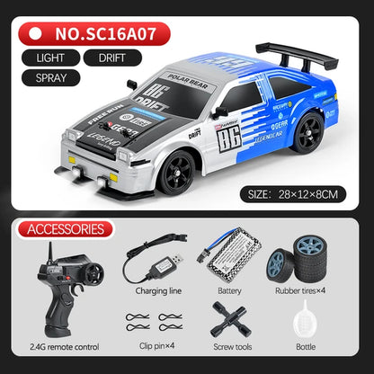 2.4G Drift Rc Cars 4WD RC Drift Car Toy Remote Control GTR Model AE86 Vehicle Car RC Racing Car Toys for Boys Children'S Gift