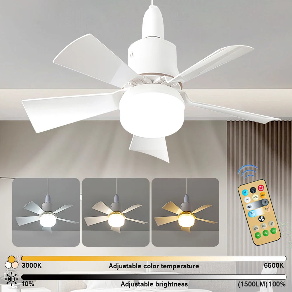 "Modern LED Ceiling Fan with Remote Control and Dimming Function - Perfect for Any Room!"