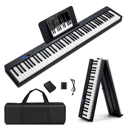 "Portable 88-Key Full-Size Digital Piano Keyboard with MIDI Connectivity"