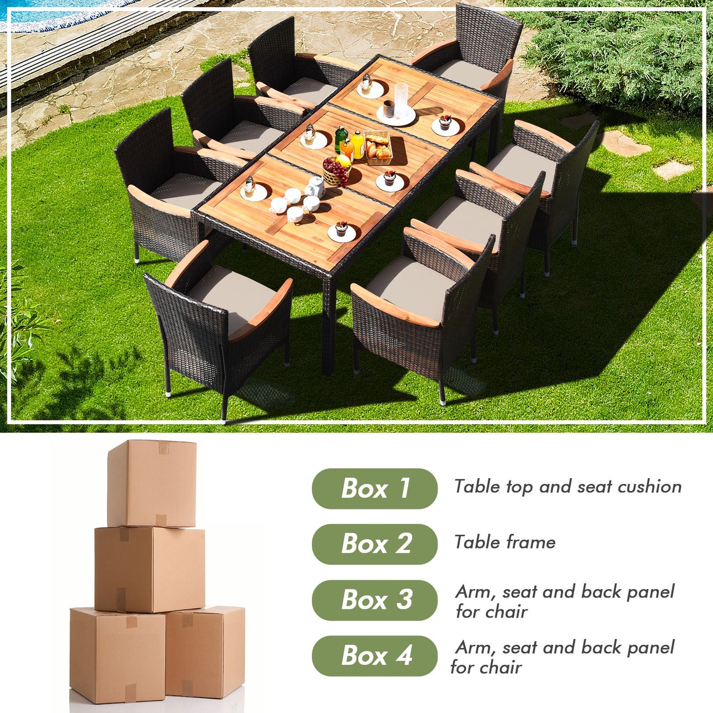 "9-Piece Outdoor Dining Set for Stylish Patio Living"