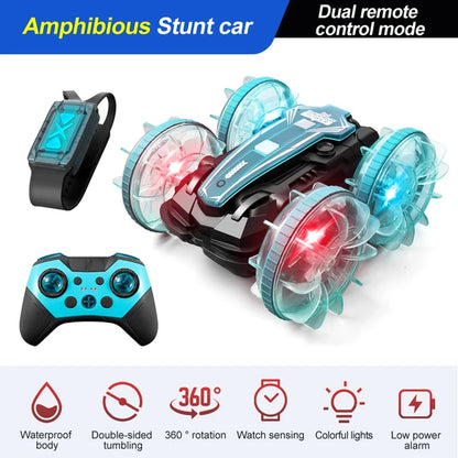 Amphibious RC Car Remote Control Stunt Car Vehicle Double-Sided Flip Driving Drift Rc Cars Outdoor Toys for Boys Children'S Gift