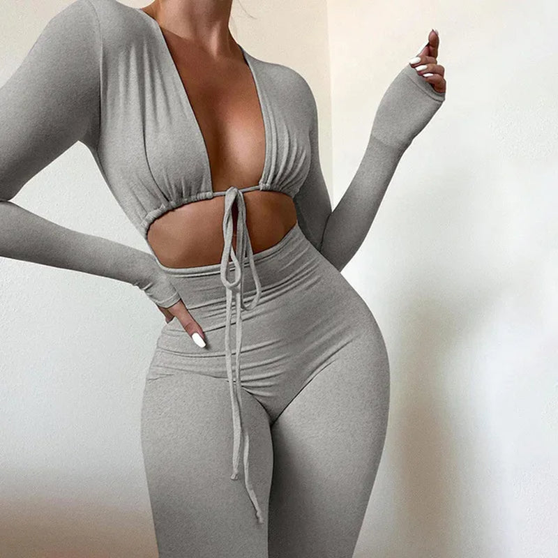 "Black & White Bandage Bodycon Jumpsuit - Summer & Winter 2021 Collection"