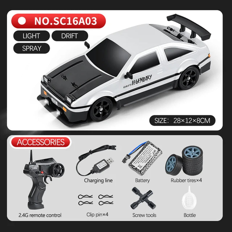 2.4G Drift Rc Cars 4WD RC Drift Car Toy Remote Control GTR Model AE86 Vehicle Car RC Racing Car Toys for Boys Children'S Gift