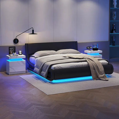 "Modern LED Bedside Table with Drawers - Perfect for Bedroom and Living Room Decor!"