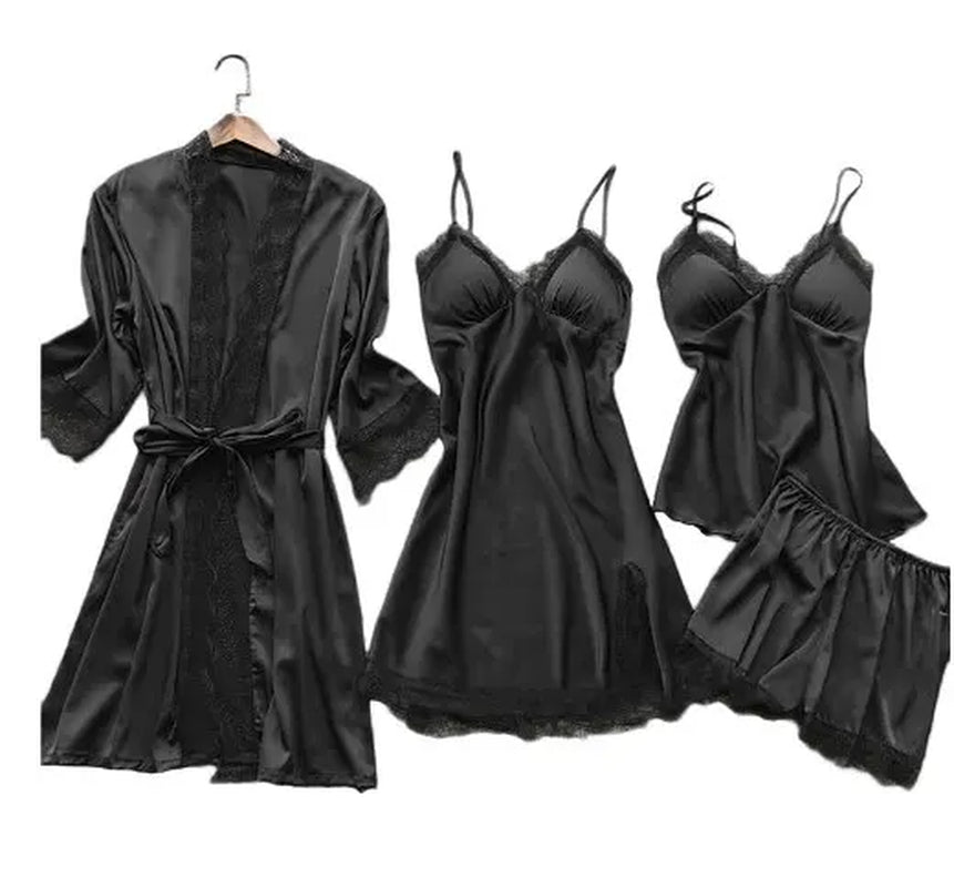 Luxurious Silk Lace Nightwear Set for Women