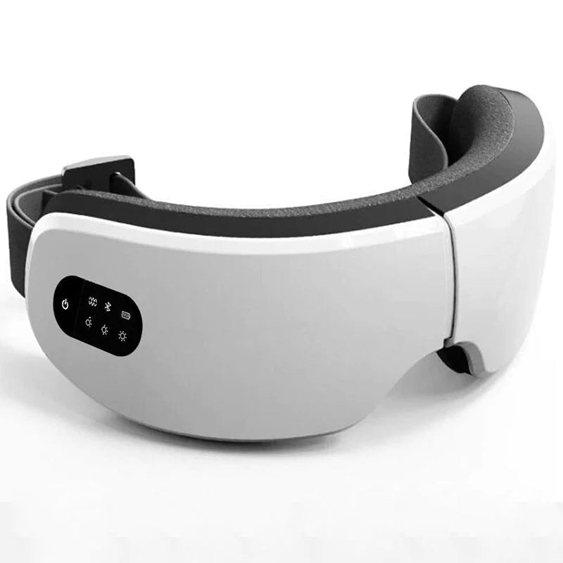 "Smart Eye Massager: 4D Vibration, Heat, Bluetooth - Say Goodbye to Tired Eyes and Dark Circles!"