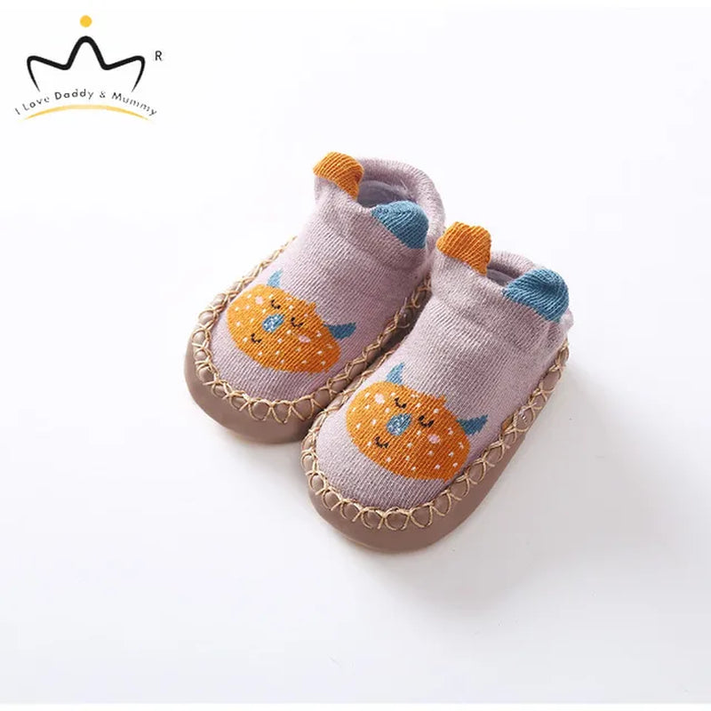 2021 New Cute Cartoon Animal Newborn Toddler Baby Shoes First Walkers Non-Slip Girls Boys Crib Shoes Floor Socks Shoes