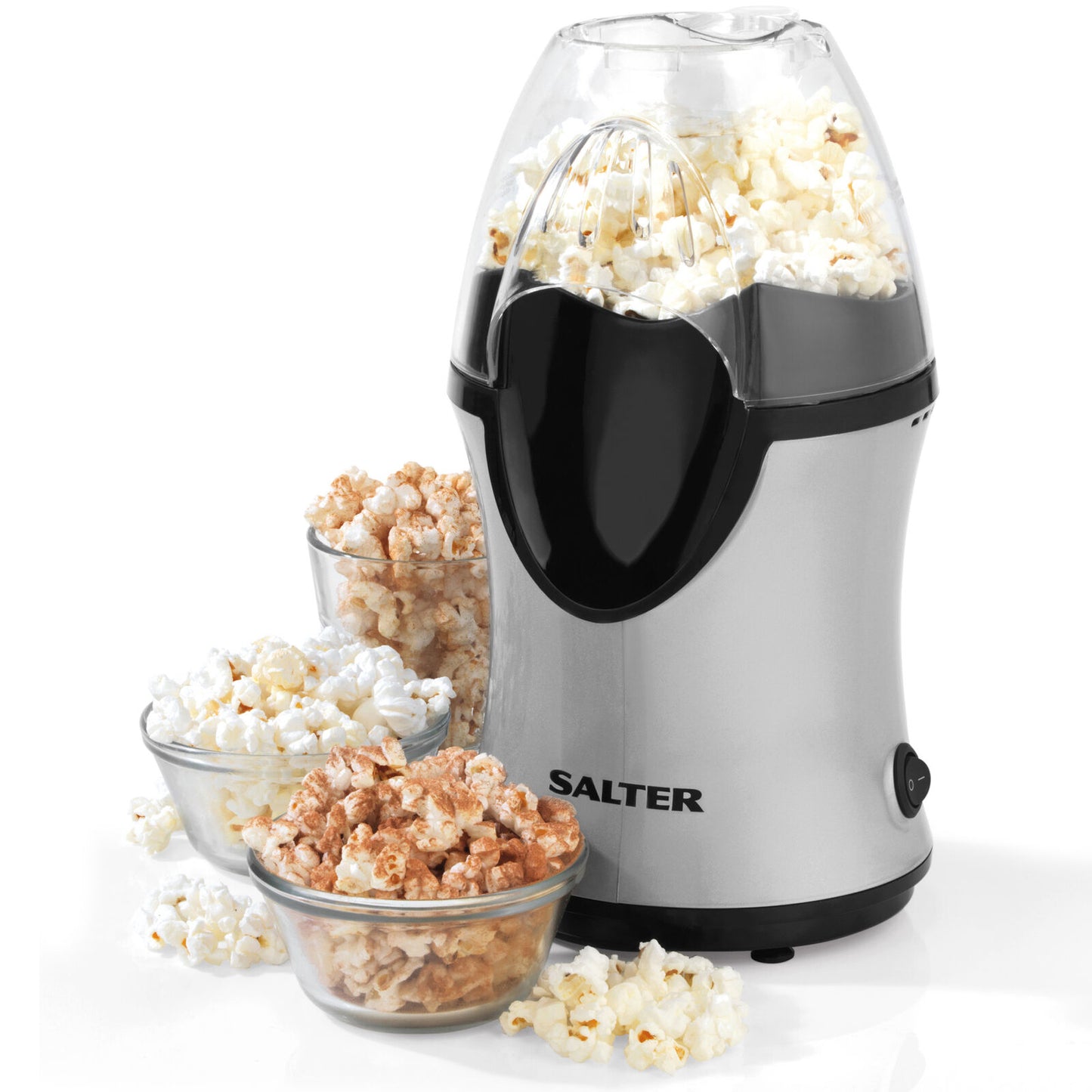 "Salter® Healthy Hot Air Popcorn Maker - 1200W Grey/Black"