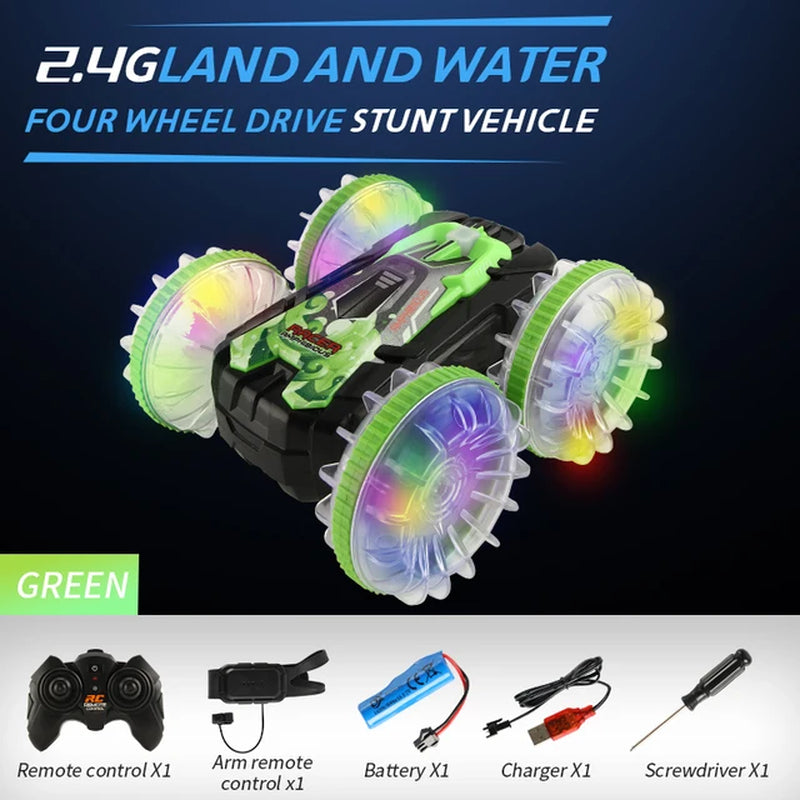 Amphibious RC Car Remote Control Stunt Car Vehicle Double-Sided Flip Driving Drift Rc Cars Outdoor Toys for Boys Children'S Gift