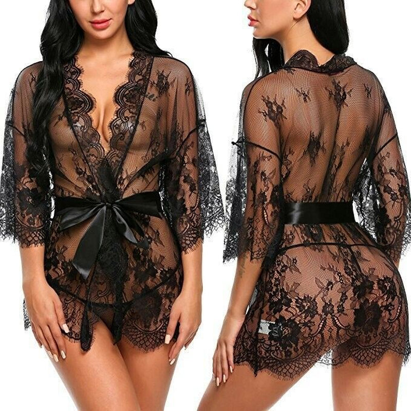 "Lace Nightdress: Women's Sexy Lingerie Sleepwear"