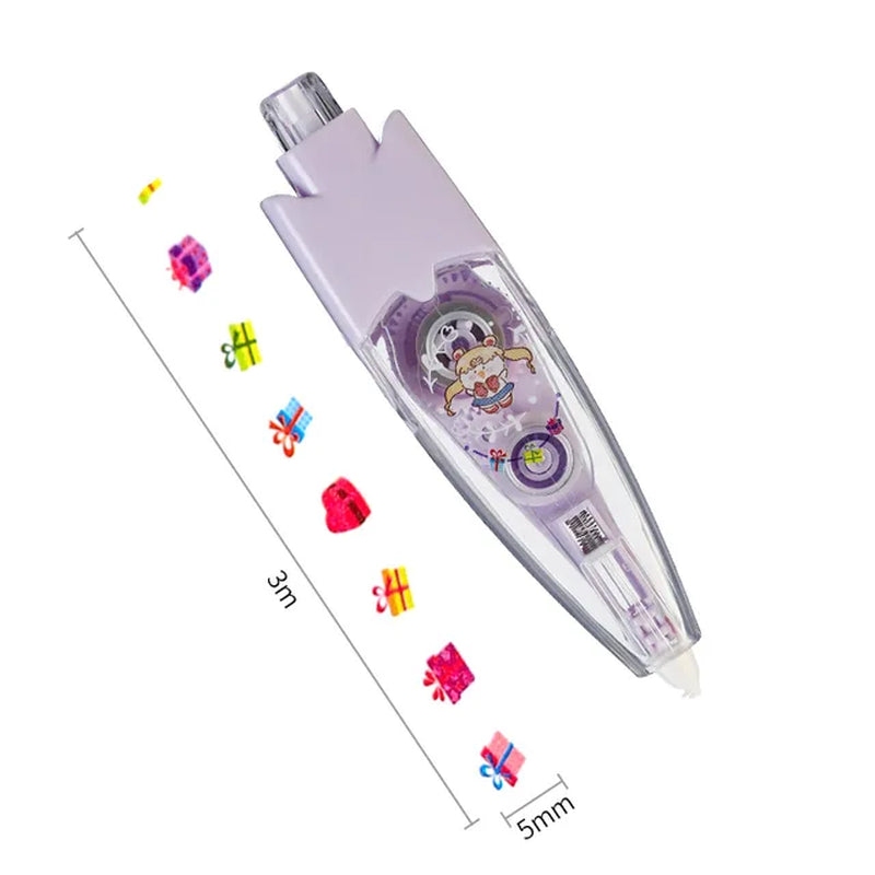 Kawaii Cartoon Floral Sticker Tape Pen, Funny Kids Notebook Diary Decoration Girls Hand Account DIY Scrapbooking, Students Gifts