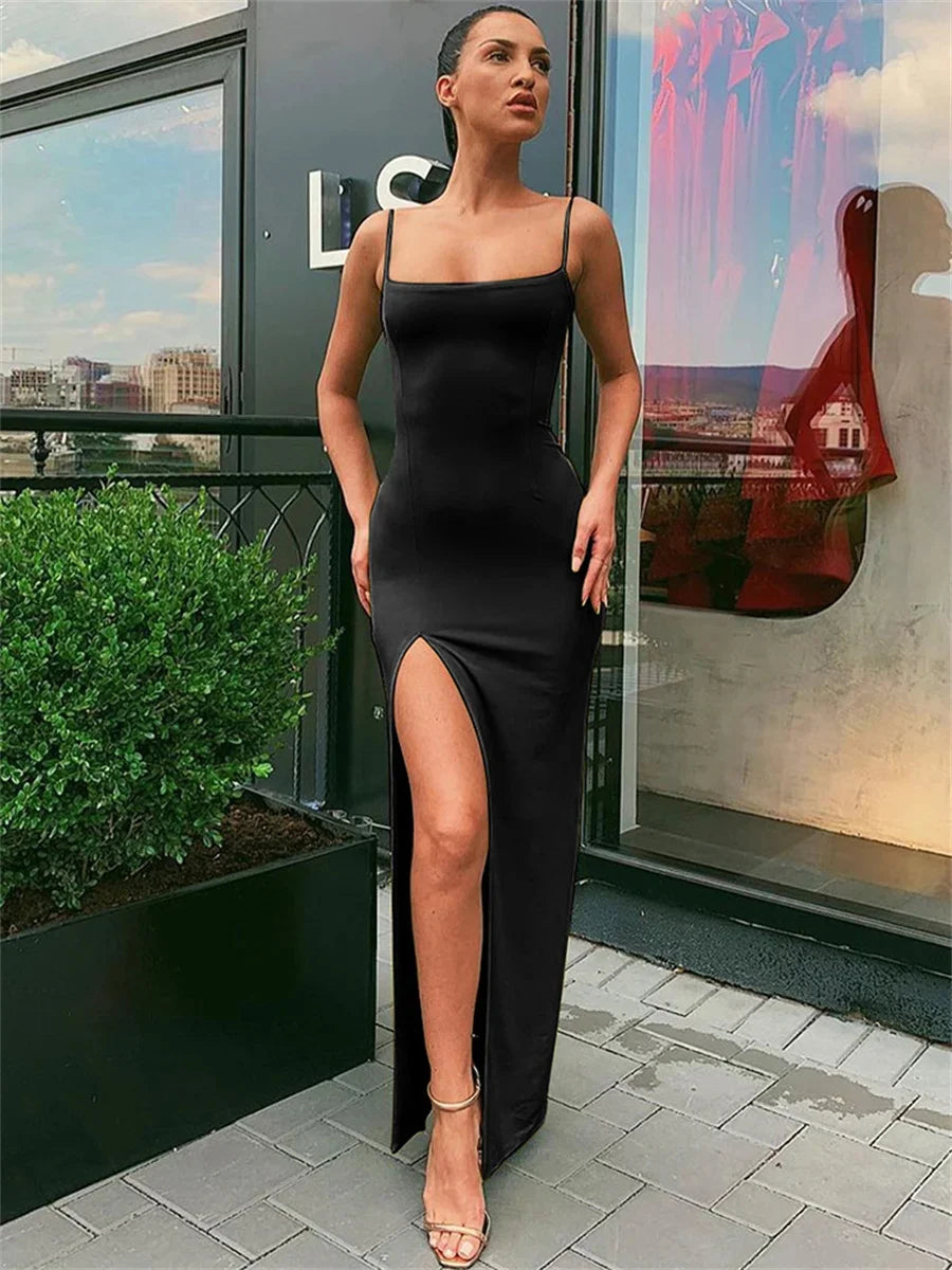 "Summer Sizzle: Spaghetti Strap Bodycon Dress for Women"