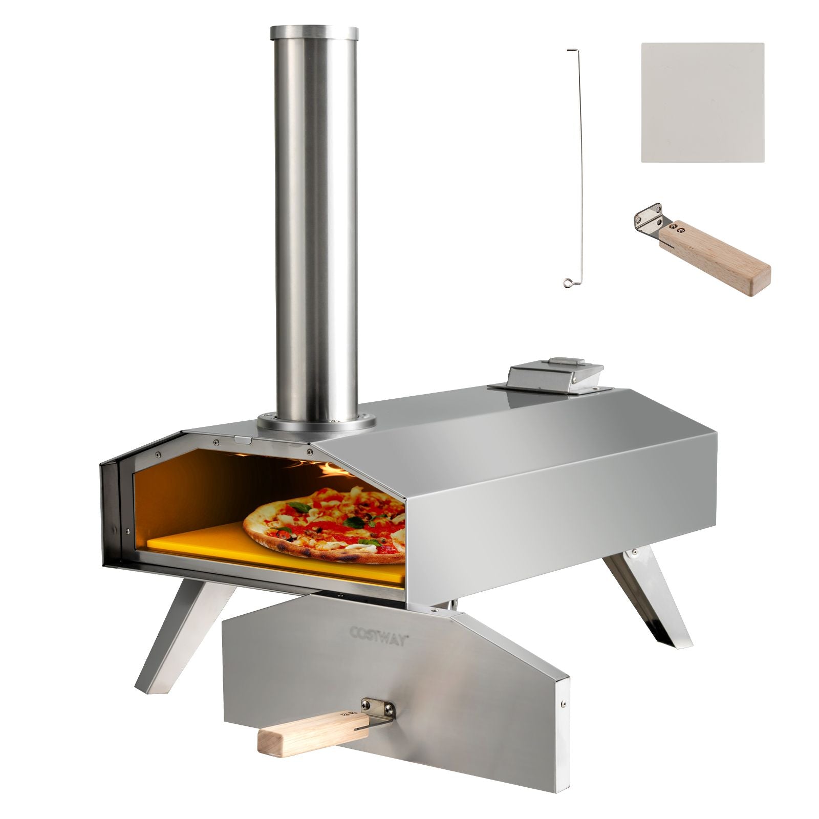 "Portable Stainless Steel Pizza Oven: Perfect for Outdoor Adventures!"