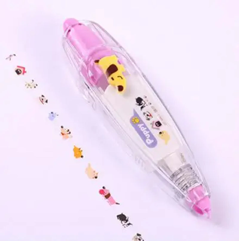 Kawaii Cartoon Floral Sticker Tape Pen, Funny Kids Notebook Diary Decoration Girls Hand Account DIY Scrapbooking, Students Gifts