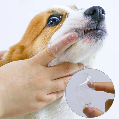 Super Soft Pet Finger Toothbrush Teddy Dog Brush Bad Breath Tartar Teeth Care Tool Dog Cat Cleaning Silicagel Pet Supplies