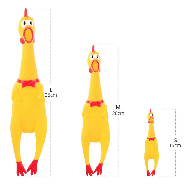 Dog Sounding Toy Screaming Chicken Pet Dog Toy Releasing Chicken Squeeze Sound Dog Chew Toy Durable Yellow Rubber