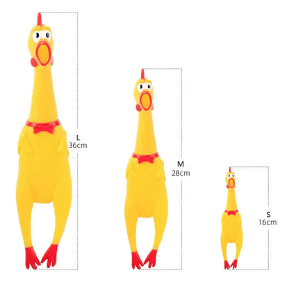 Dog Sounding Toy Screaming Chicken Pet Dog Toy Releasing Chicken Squeeze Sound Dog Chew Toy Durable Yellow Rubber