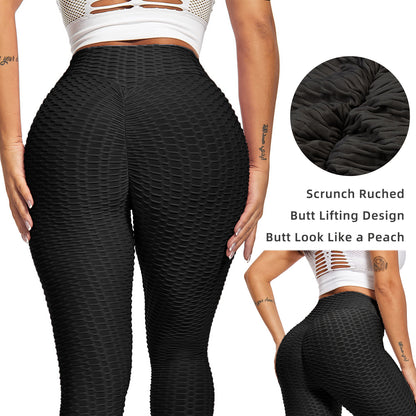 Bubble Textured Butt Lifting Yoga Pants - TikTok Trending Black Leggings