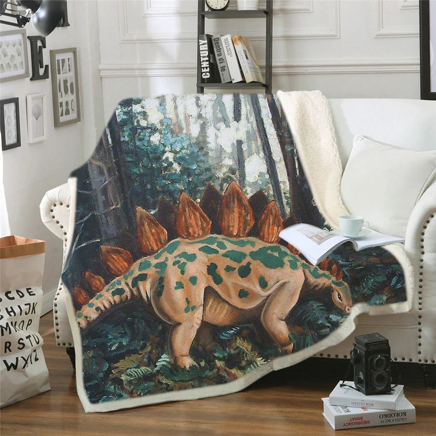 Cartoon Dinosaur Blankets Throw Nap Blankets Bedding Sheet Sofa Cover 150X200Cm for Couch Travel Home on Car Crib Plane Cobertor