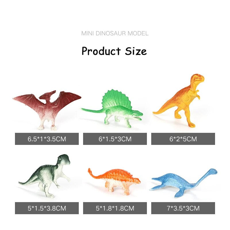 10Pcs/Lot Batch Mini Dinosaur Model Children'S Educational Toys Cute Simulation Animal Small Figures for Boy Gift for Kids Toys