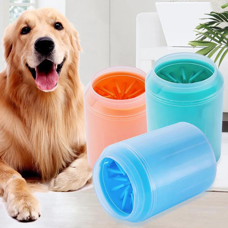 "Doggy Foot Spa: The Ultimate Paw-cleaning Contraption!"