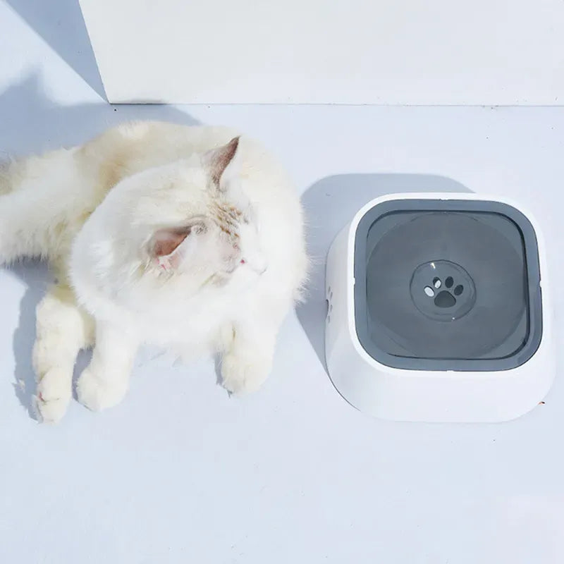 "Magical Floating Dog Bowl: Because Wet Mouths Are So Last Season! Cat-Proof, Slow-Flow, Anti-Overflow, and Holds Enough Water to Bathe a Poodle!"