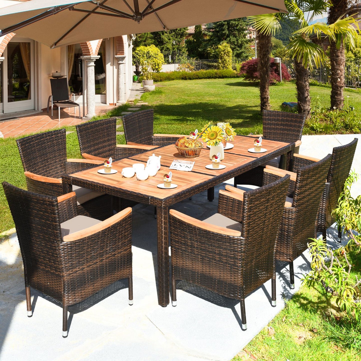 "9-Piece Outdoor Dining Set for Stylish Patio Living"