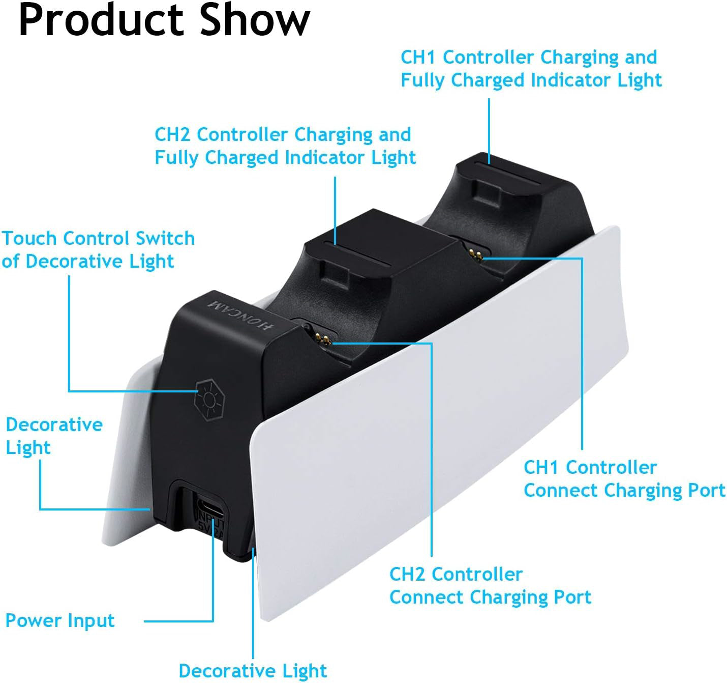 "PS5 Dualsense Controller Charging Station by Mcbazel - Dual USB Charger"